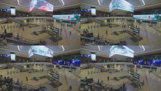 客流人群机场高清在线视频素材下载