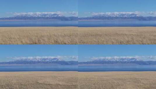 航拍新疆赛里木湖秋景高清在线视频素材下载