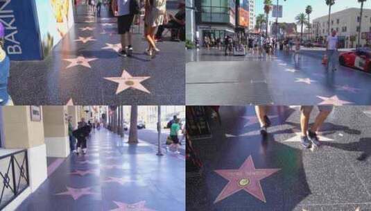 好莱坞星光大道Hollywood Walk of Fame高清在线视频素材下载