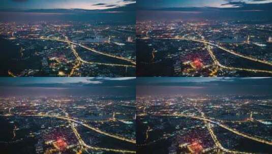 福建泉州城市夜景航拍全景高清在线视频素材下载