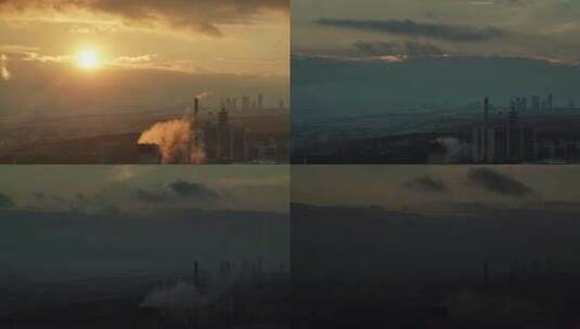 烟囱 工厂 烟雾 污染高清在线视频素材下载
