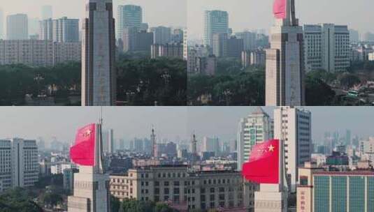 江西南昌八一广场城市建筑风光航拍高清在线视频素材下载