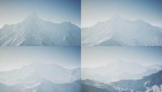 雪山山峰航拍高清在线视频素材下载