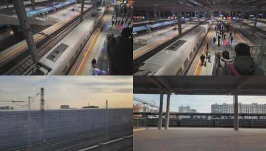 动车 高铁 城际 咸阳西站 西宁站 进站高清在线视频素材下载