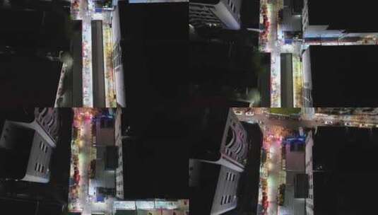 福州市马尾区正荣财富中心君竹路夜景航拍高清在线视频素材下载