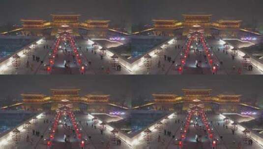 洛阳市九洲池雪景高清在线视频素材下载
