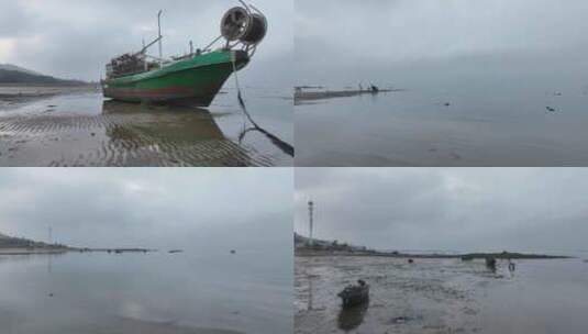 海陵岛瓦晒湾网红赶海圣地航拍高清在线视频素材下载