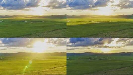 呼伦贝尔草原夏季绝美延时风光高清在线视频素材下载