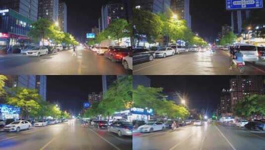 夜晚马路街道车辆车流高清在线视频素材下载
