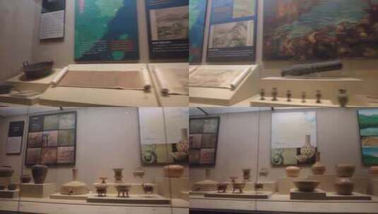 博物馆展览的古代文物高清在线视频素材下载