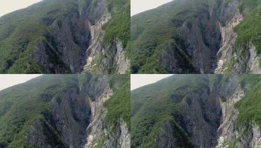 斯洛文尼亚博卡瀑布的无人机拍摄。从远处航高清在线视频素材下载