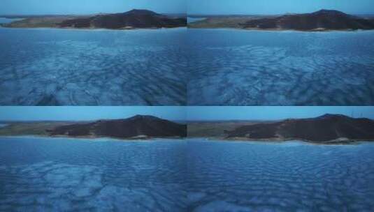 冰湖湖面日落夕阳水库高清在线视频素材下载