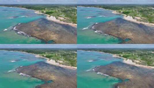 巴西巴伊亚州Trancoso的镜子海滩。高清在线视频素材下载