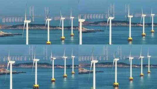 海上风力发电4K素材高清在线视频素材下载