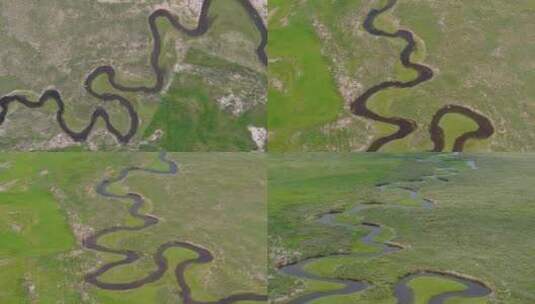 草原空镜-航拍（4k）河-7高清在线视频素材下载