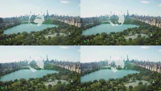 城市公园中心数字地球 科技城市高清在线视频素材下载