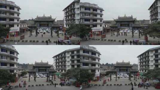 罗江、潺亭牌坊附近、古韵建筑高清在线视频素材下载
