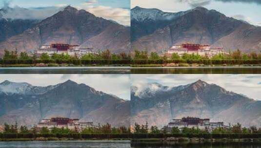 中国西藏拉萨布达拉宫延时摄影高清在线视频素材下载