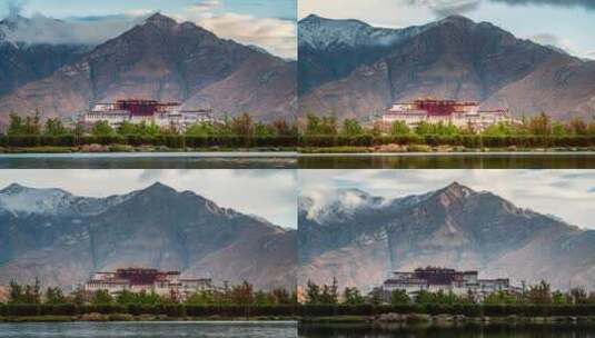 中国西藏拉萨布达拉宫延时摄影高清在线视频素材下载