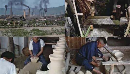景德镇 80年代初 手工制瓷 瓷器高清在线视频素材下载