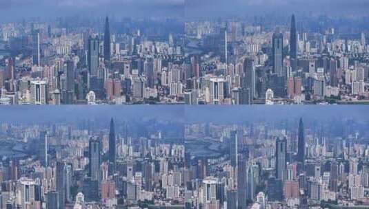 深圳罗湖城市天际线航拍4K高清在线视频素材下载