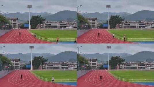 澜沧体育中心跑道高清在线视频素材下载