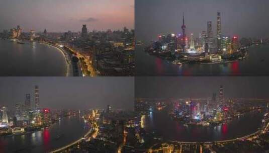 上海外滩 陆家嘴夜景高清在线视频素材下载