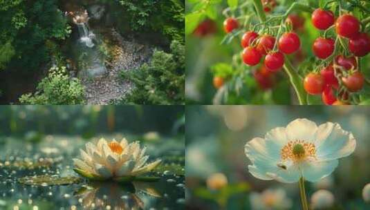 小清新 夏日 荷花 水果高清在线视频素材下载