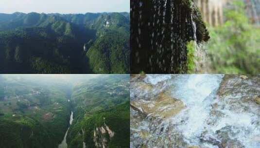 大自然森林流水高山峡谷高清在线视频素材下载