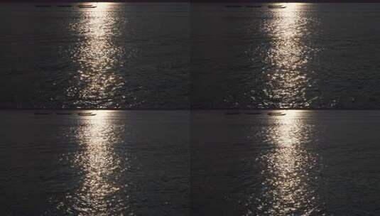 波光粼粼的滇池与渔船高清在线视频素材下载