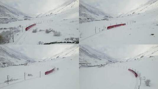 瑞士的滑雪列车曾将乘客和滑雪者运送到滑雪高清在线视频素材下载