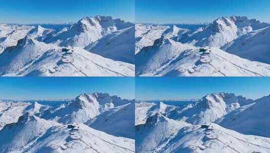 航拍达古冰川冬日雪景川西高原雪山高清在线视频素材下载