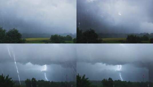 4K 雨季暴风雨狂风暴雨大雨强降雨高清在线视频素材下载