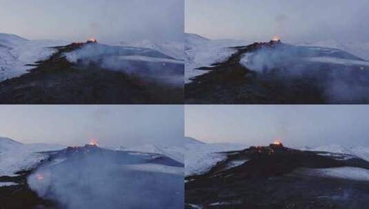 火山，喷发，熔岩，烟雾高清在线视频素材下载