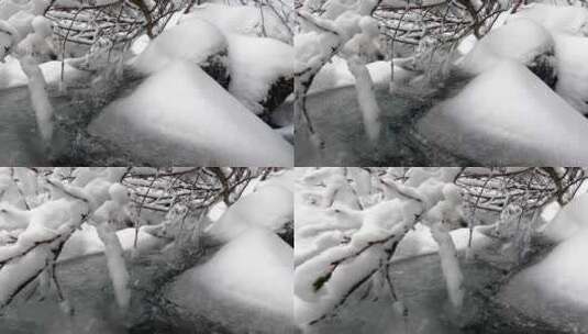 冬天溪流的淡水高清在线视频素材下载