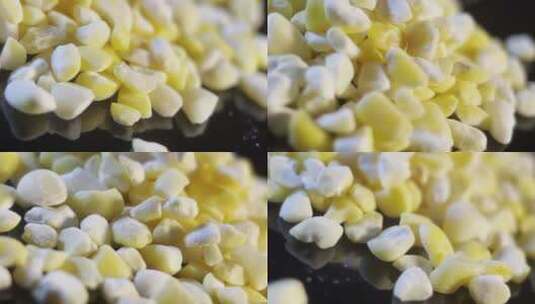 微距棒茬粥玉米碴粗粮高清在线视频素材下载