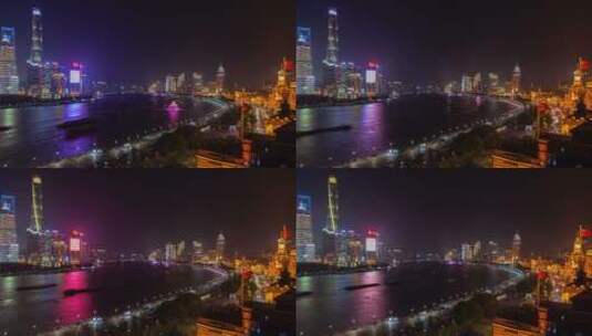 中国广告在上海黄浦江上的延时高清在线视频素材下载