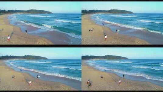 海边冲浪海洋运动海水沙滩浪花蓝天3高清在线视频素材下载