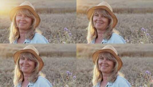 女人在生态农场微笑的特写高清在线视频素材下载