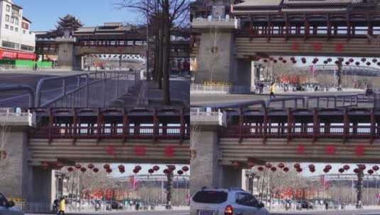 标志性建筑北京中华民族园高清在线视频素材下载