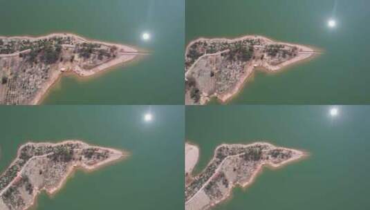 航拍蛇型岛屿自然风光高清在线视频素材下载