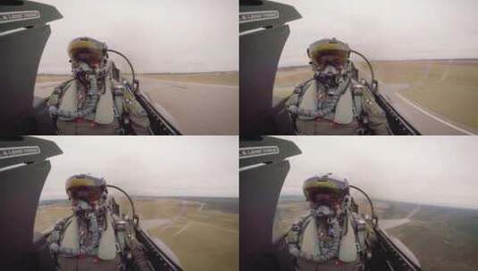 驾驶飞机起飞的飞行员高清在线视频素材下载