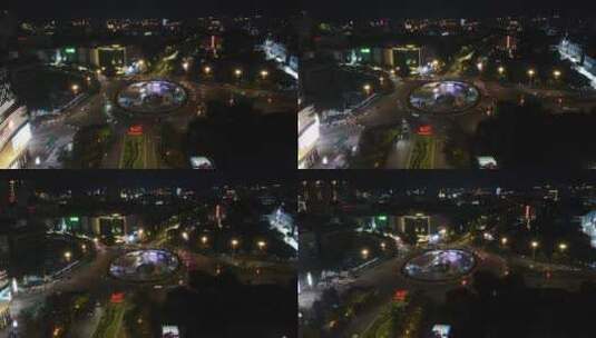 江西赣州南门广场交通转盘夜景高清在线视频素材下载