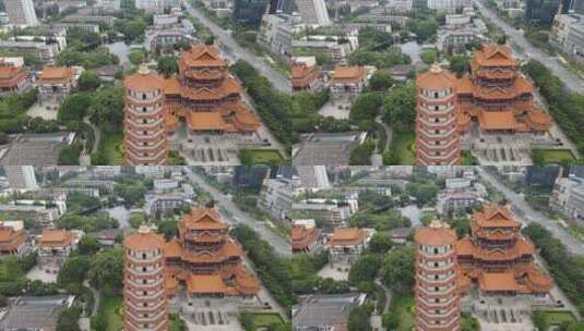 福建福州西禅古寺航拍高清在线视频素材下载