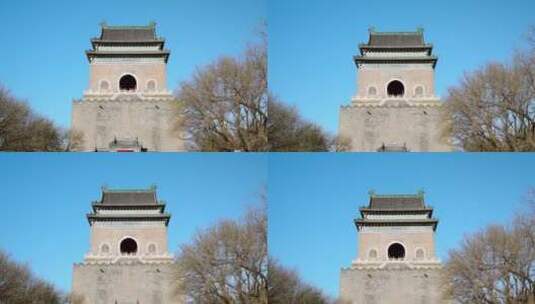 中国北京钟楼城楼建筑外观高清在线视频素材下载