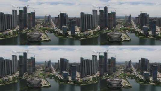 航拍湖南长沙城市地标建筑高楼大厦高清在线视频素材下载