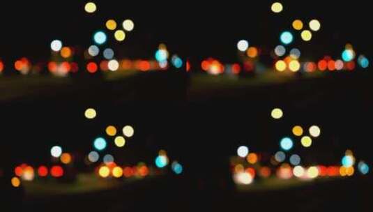 夜间车流中的车灯高清在线视频素材下载