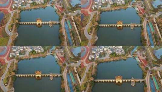 云南建水十七孔桥航拍高清在线视频素材下载