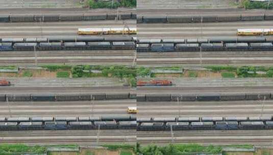 航拍行驶的火车交通高清在线视频素材下载