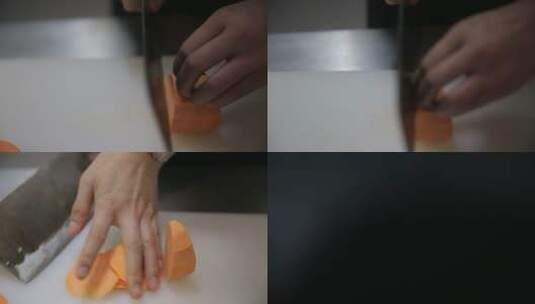 【镜头合集】厨娘女厨师切红薯片白薯片高清在线视频素材下载